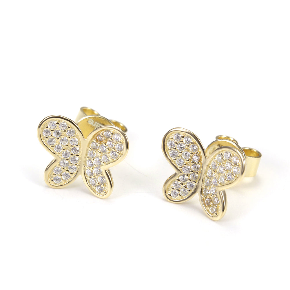 Butterfly studded diamond earrings-SSE106