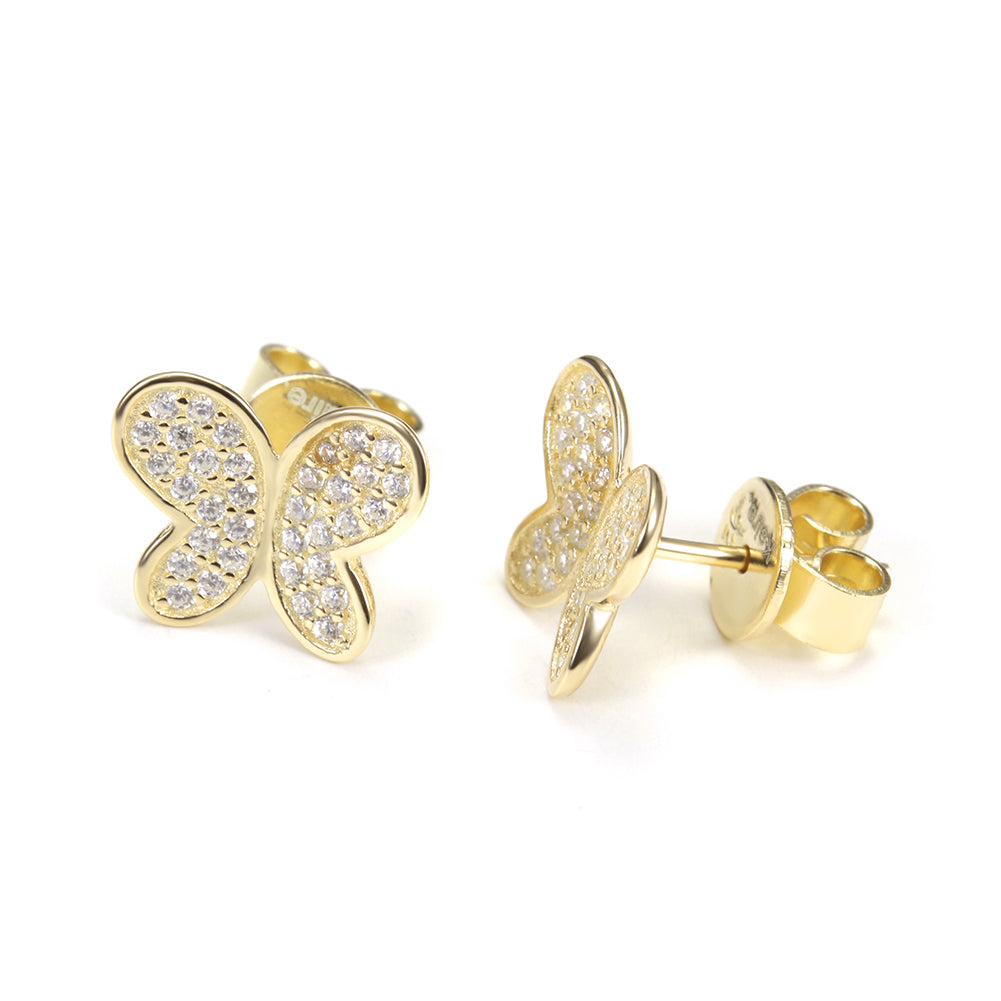 Butterfly studded diamond earrings-SSE106