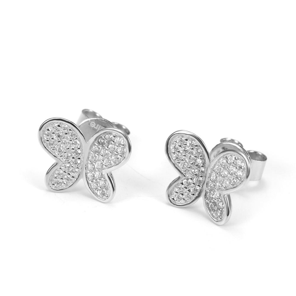 Butterfly studded diamond earrings-SSE106