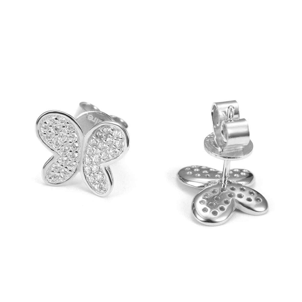 Butterfly studded diamond earrings-SSE106