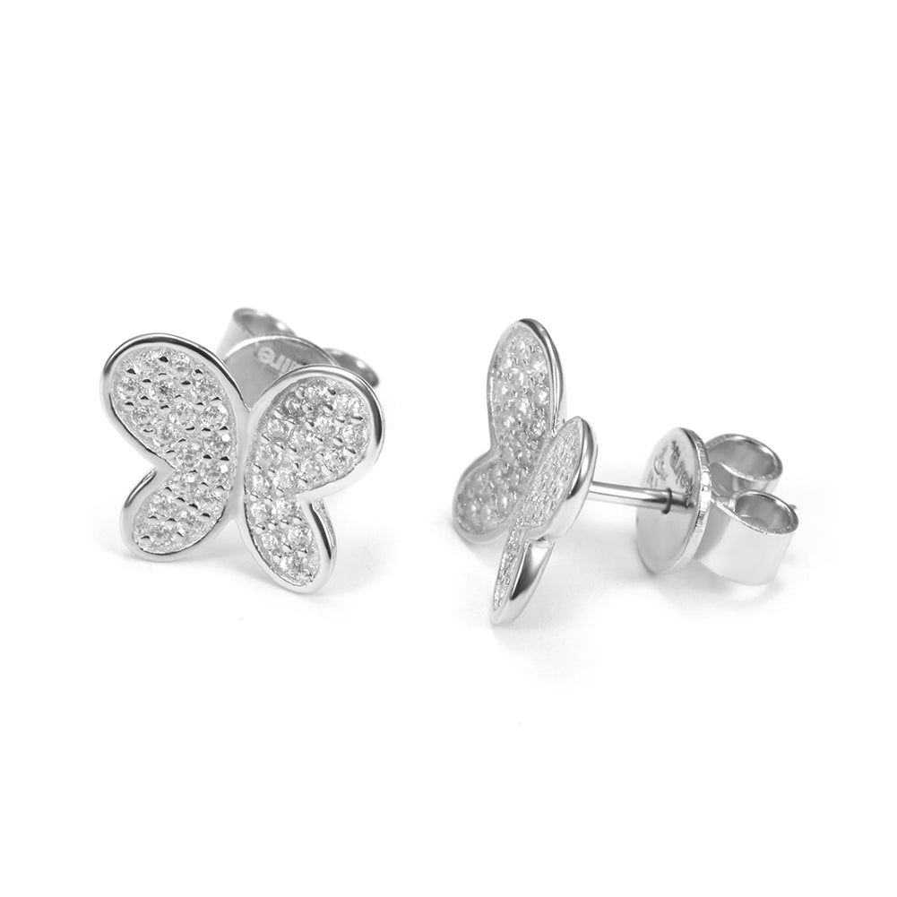 Butterfly studded diamond earrings-SSE106