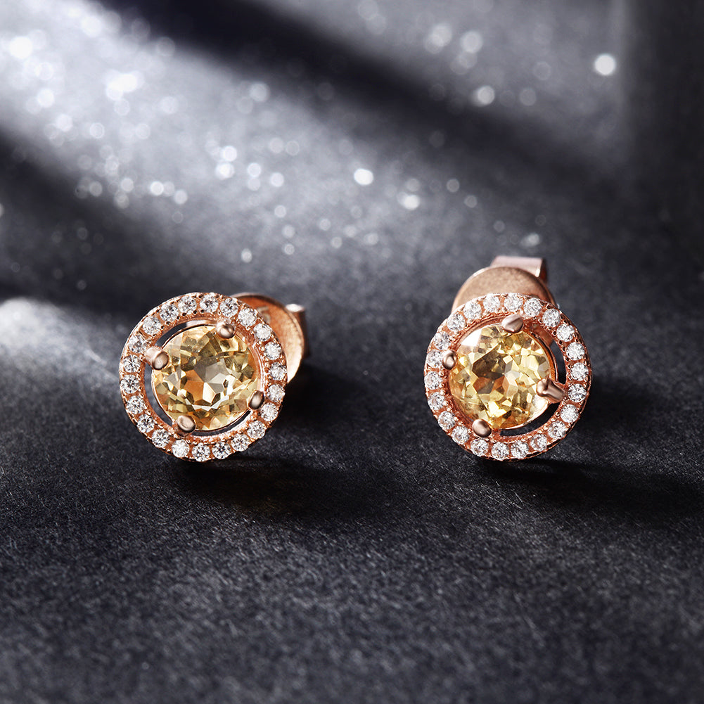 Circular large diamond earrings-SSE110OR