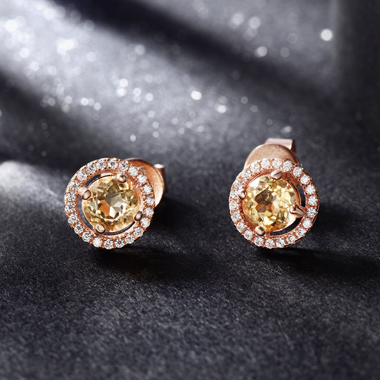 Circular large diamond earrings-SSE110OR