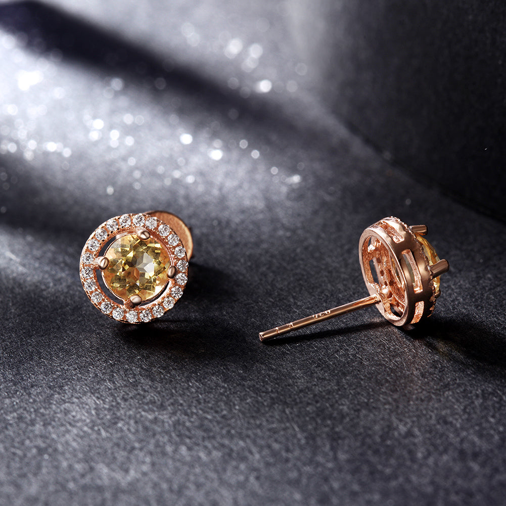 Circular large diamond earrings-SSE110OR
