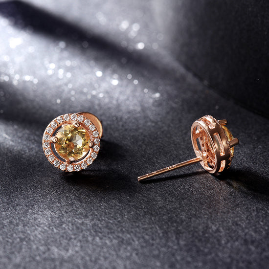 Circular large diamond earrings-SSE110OR