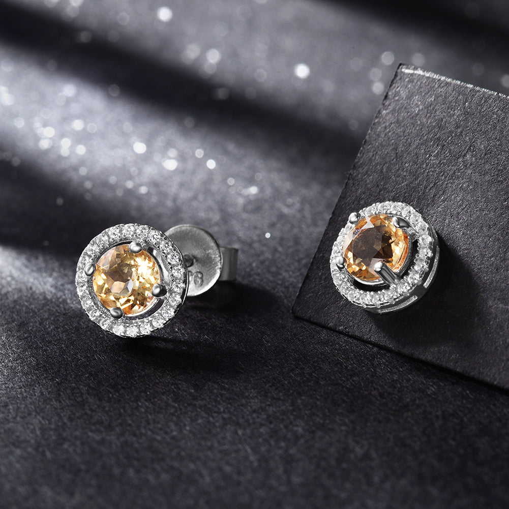 Circular large diamond earrings-SSE110OR
