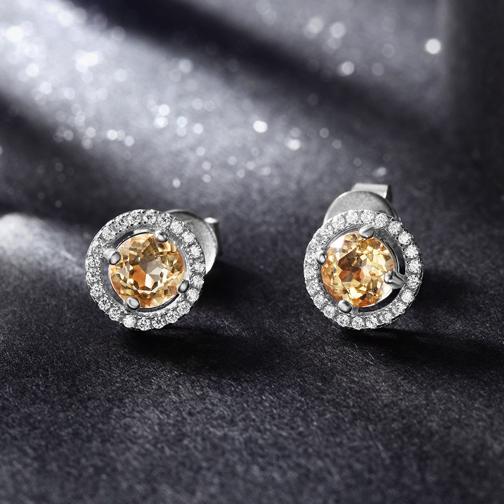 Circular large diamond earrings-SSE110OR