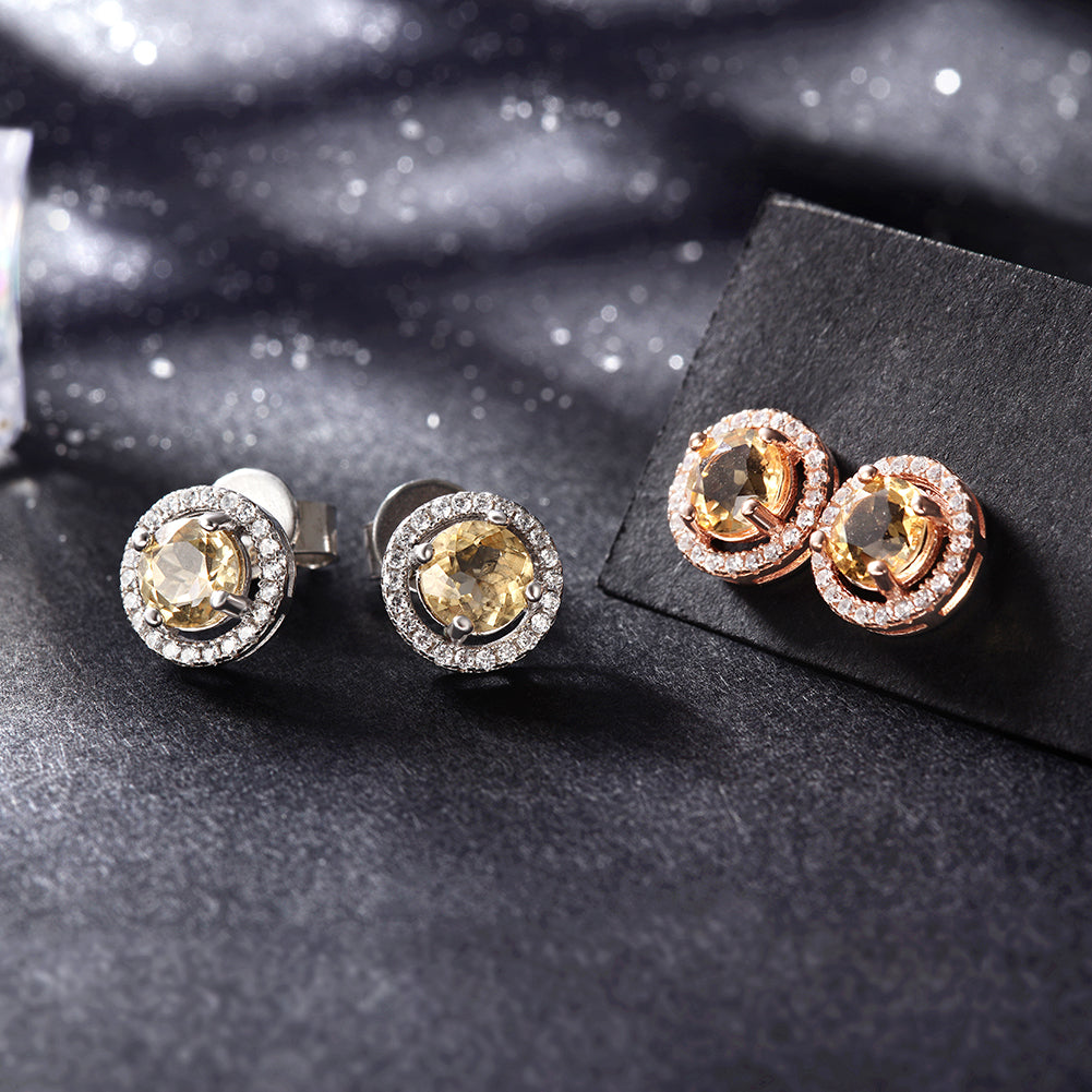 Circular large diamond earrings-SSE110OR