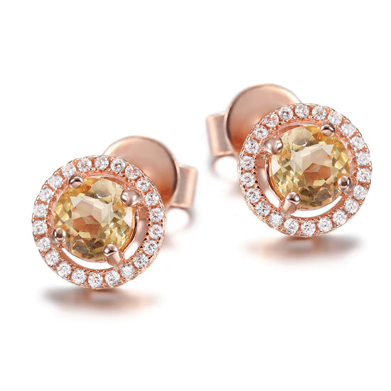 Circular large diamond earrings-SSE110OR