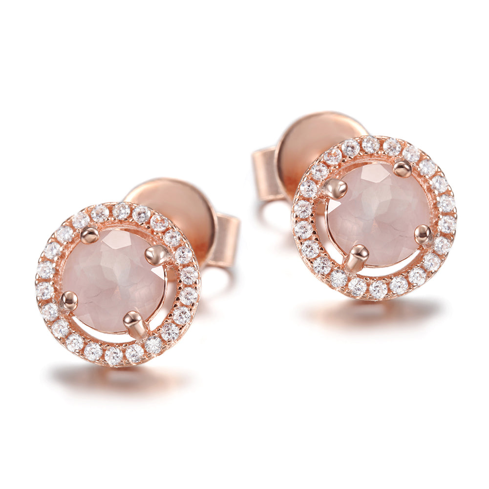 Circular large diamond earrings-SSE110PI