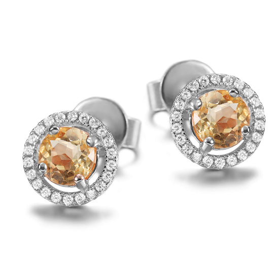 Circular large diamond earrings-SSE110OR