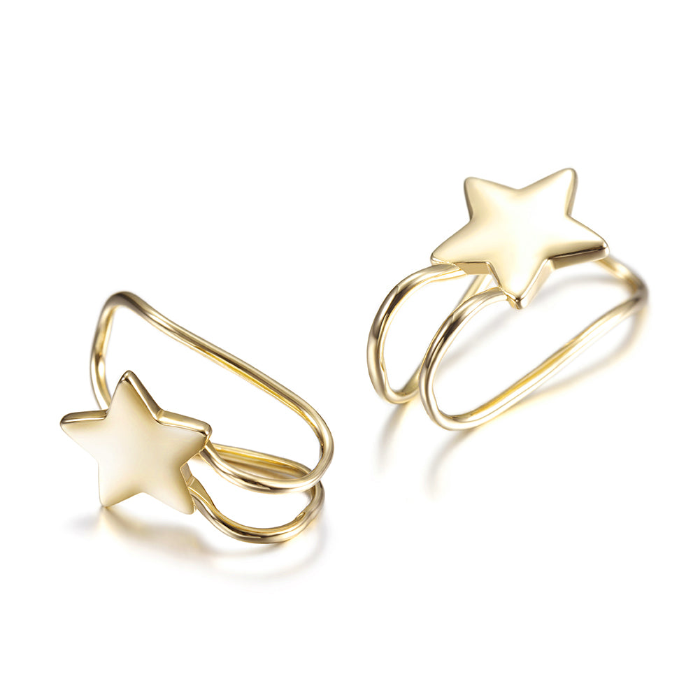 Five pointed star earrings-SSE111