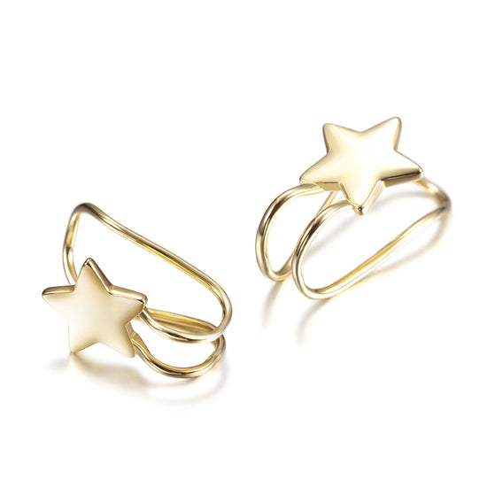 Five pointed star earrings-SSE111