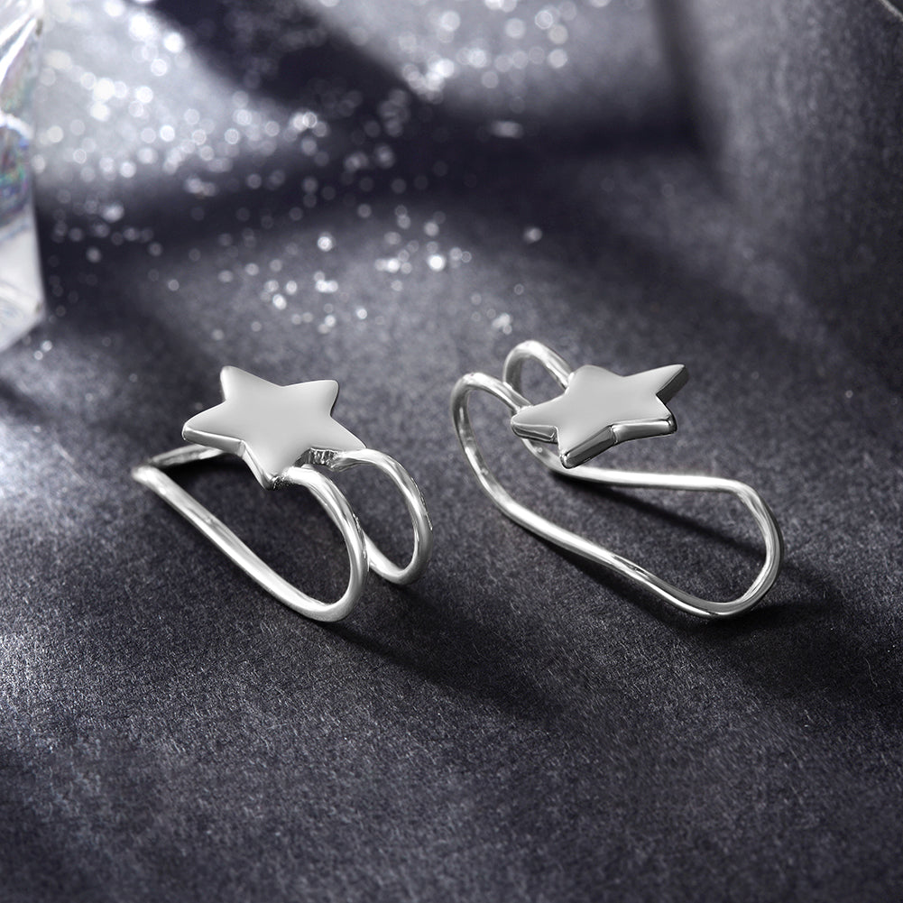 Five pointed star earrings-SSE111