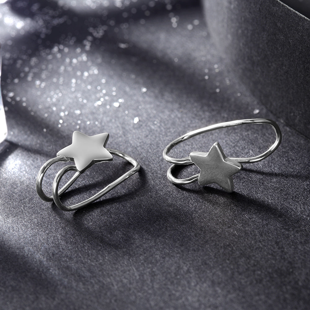 Five pointed star earrings-SSE111