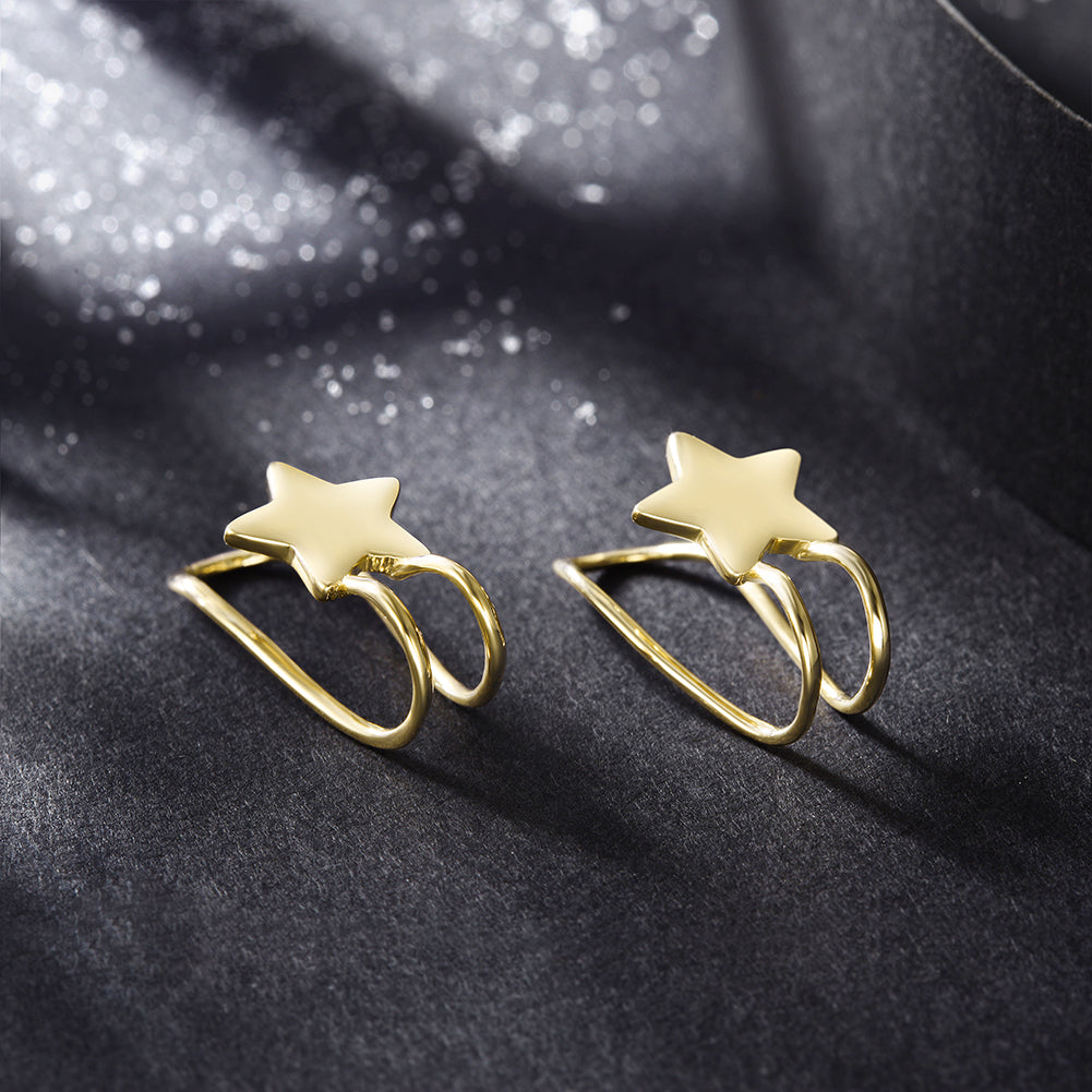 Five pointed star earrings-SSE111