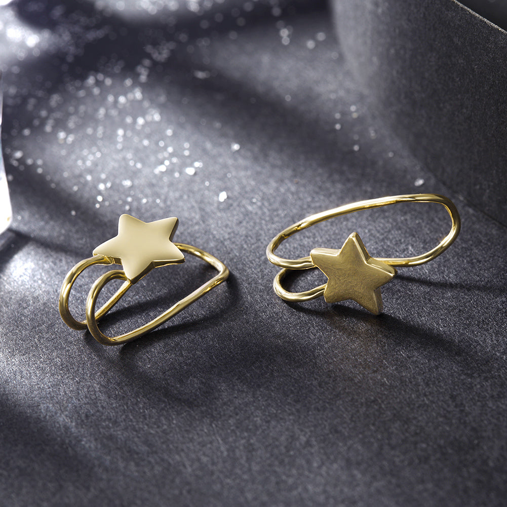 Five pointed star earrings-SSE111