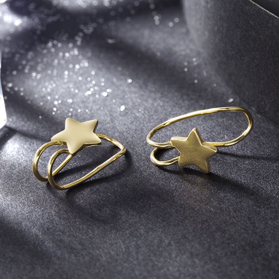Five pointed star earrings-SSE111