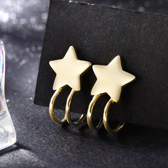 Five pointed star earrings-SSE111