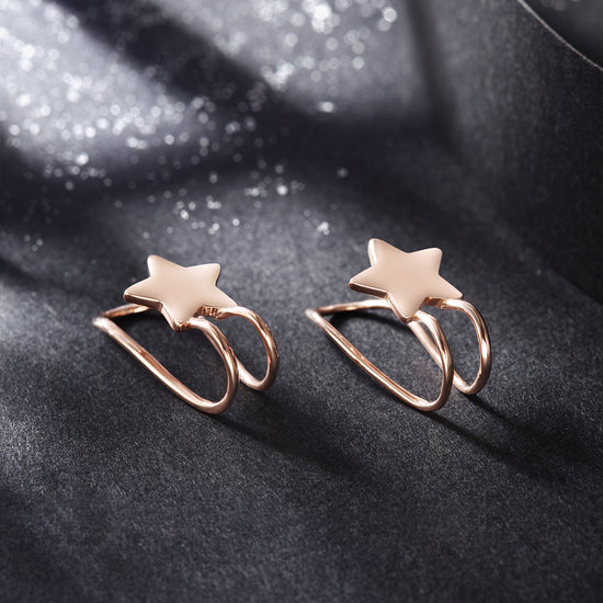 Five pointed star earrings-SSE111