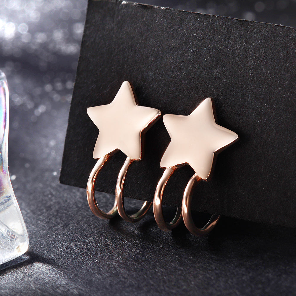Five pointed star earrings-SSE111
