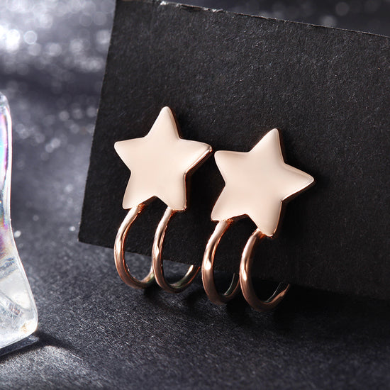 Five pointed star earrings-SSE111