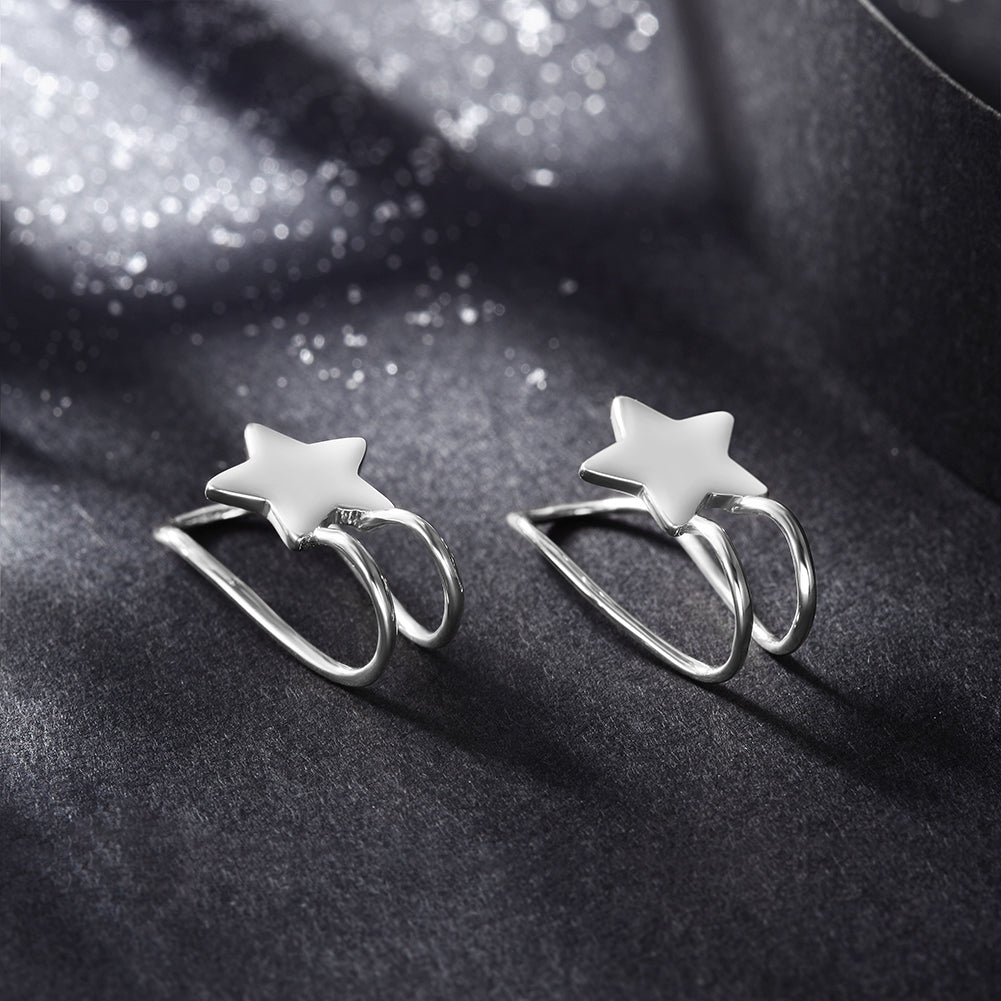 Five pointed star earrings-SSE111