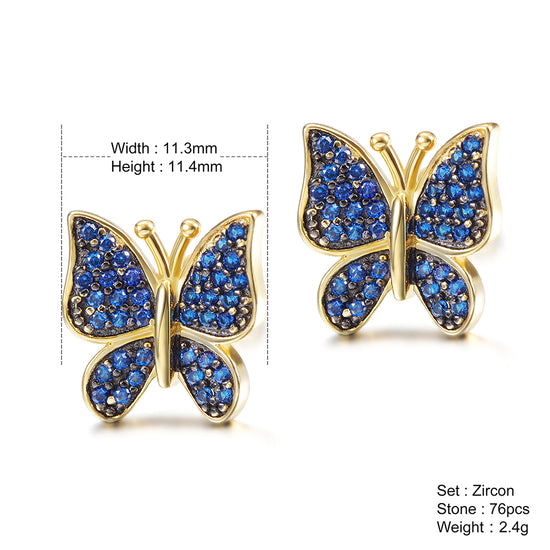 Load image into Gallery viewer, Big butterfly earrings-SSE113
