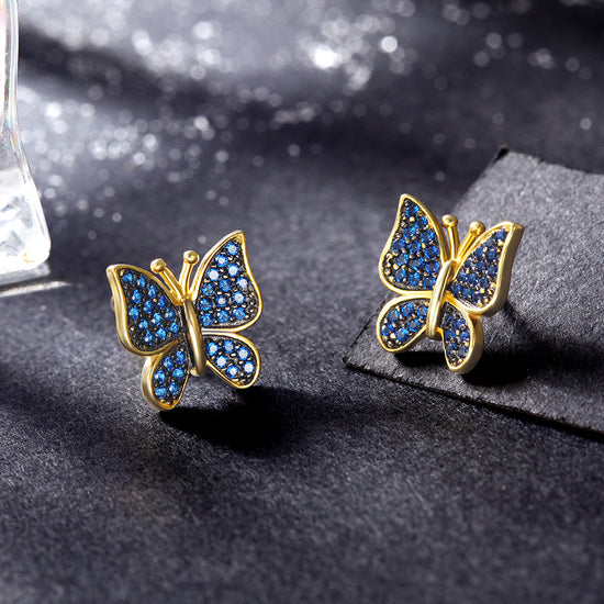 Load image into Gallery viewer, Big butterfly earrings-SSE113
