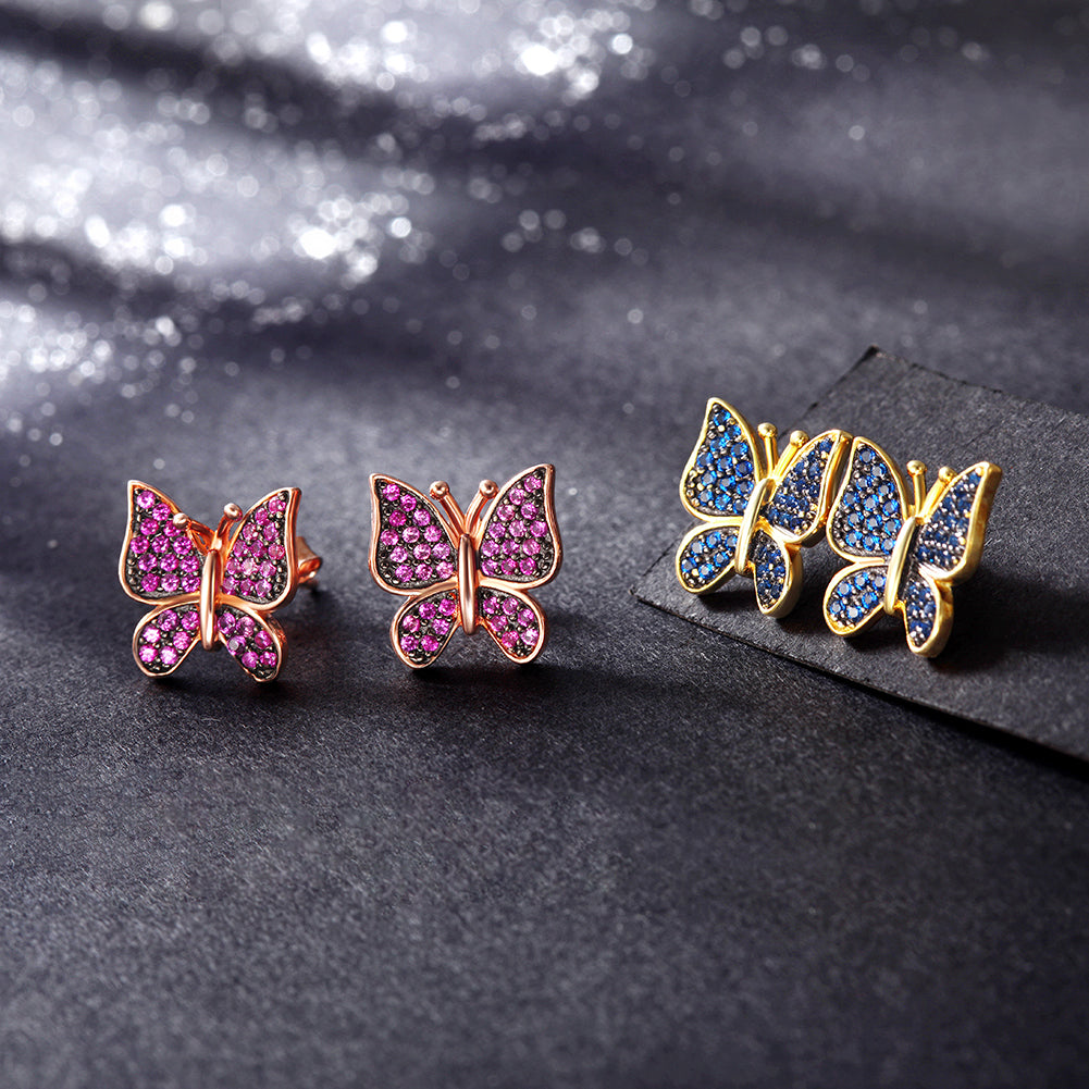 Big butterfly earrings-SSE113