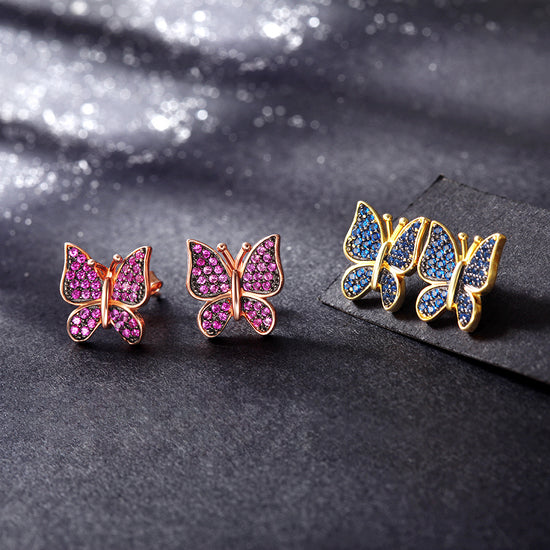 Load image into Gallery viewer, Big butterfly earrings-SSE113
