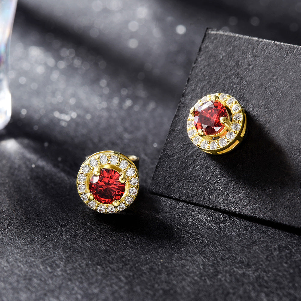 Red diamond earrings-SSE114RD