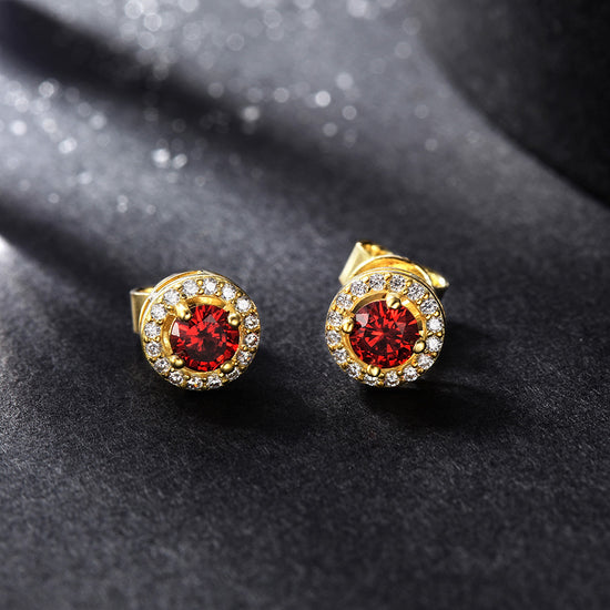 Red diamond earrings-SSE114RD