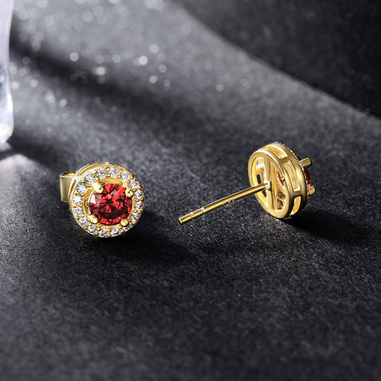 Red diamond earrings-SSE114RD