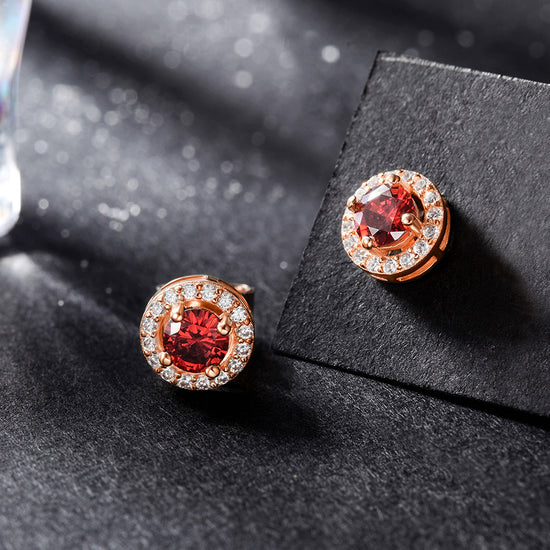 Red diamond earrings-SSE114RD
