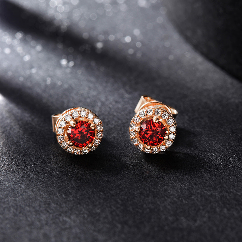 Red diamond earrings-SSE114RD