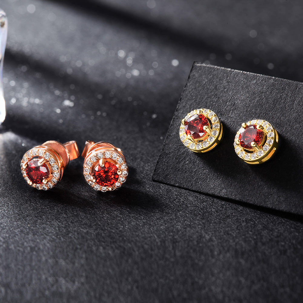 Red diamond earrings-SSE114RD