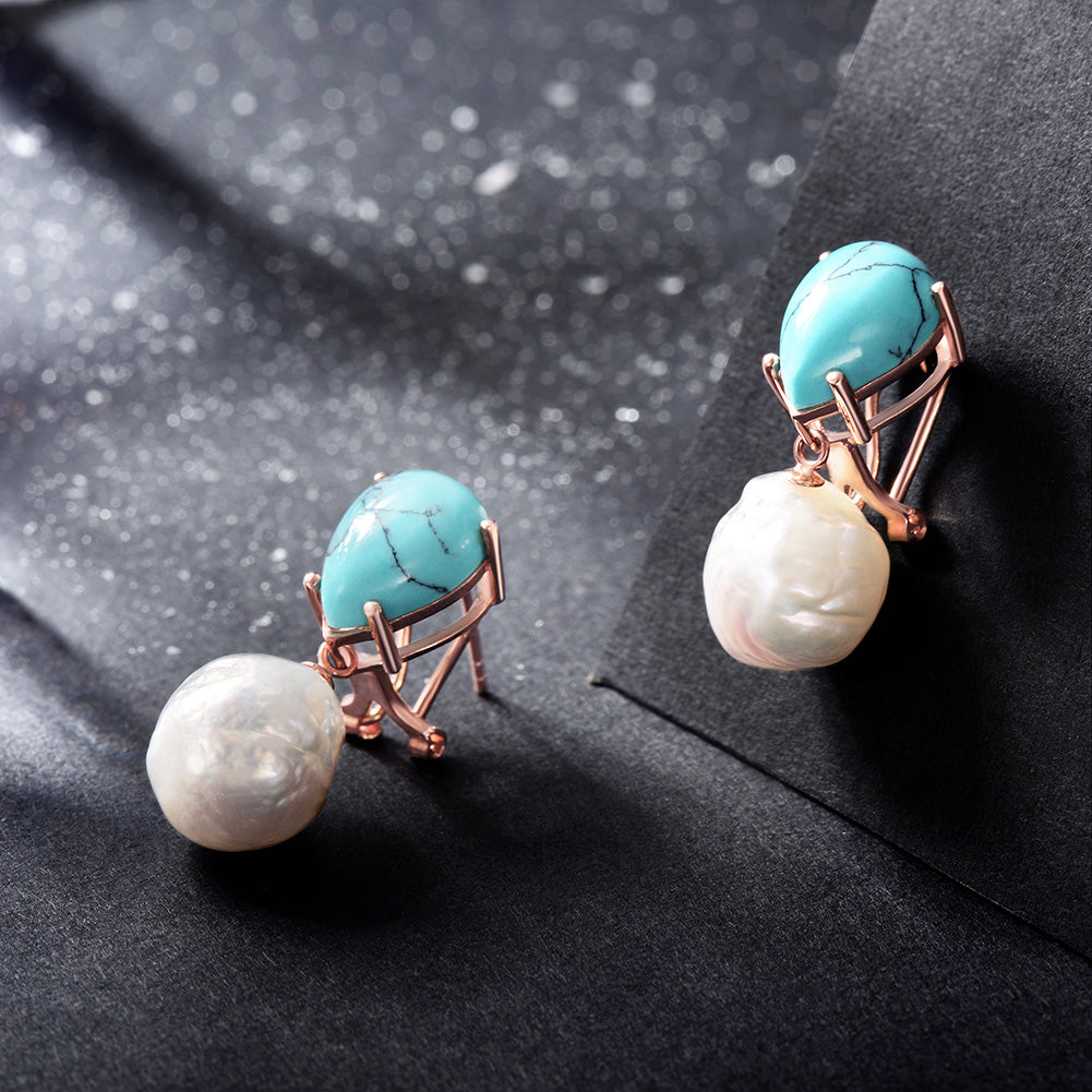 Blue stone earrings-SSE119BU