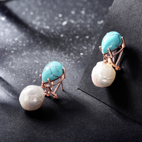 Blue stone earrings-SSE119BU