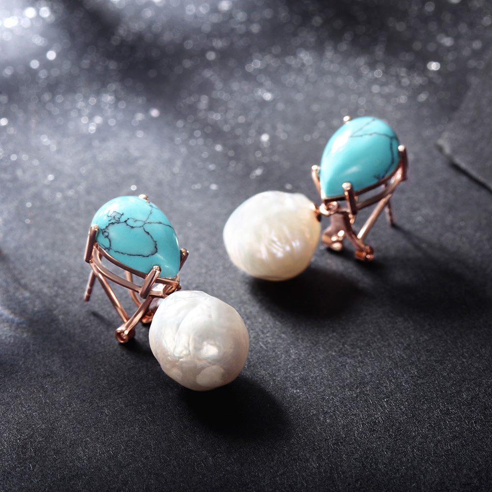 Blue stone earrings-SSE119BU