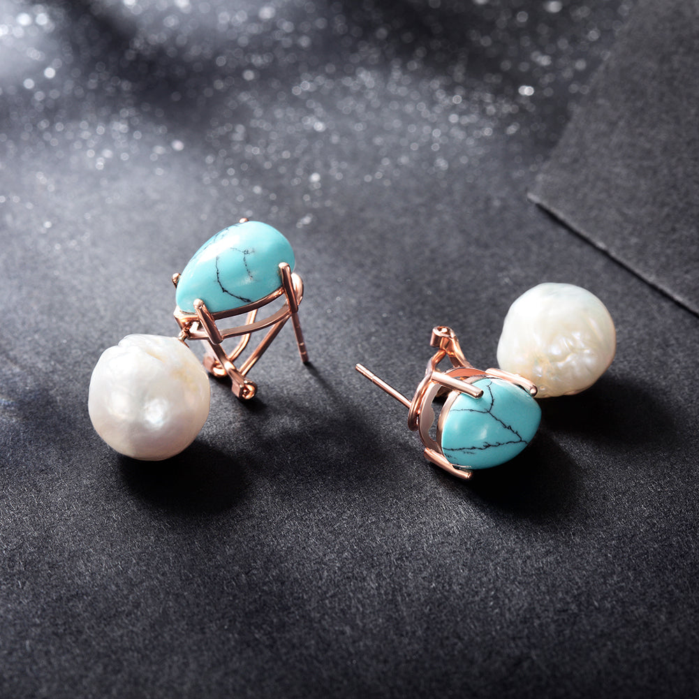 Blue stone earrings-SSE119BU