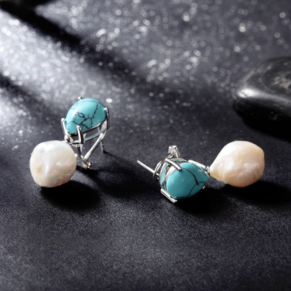 Blue stone earrings-SSE119BU