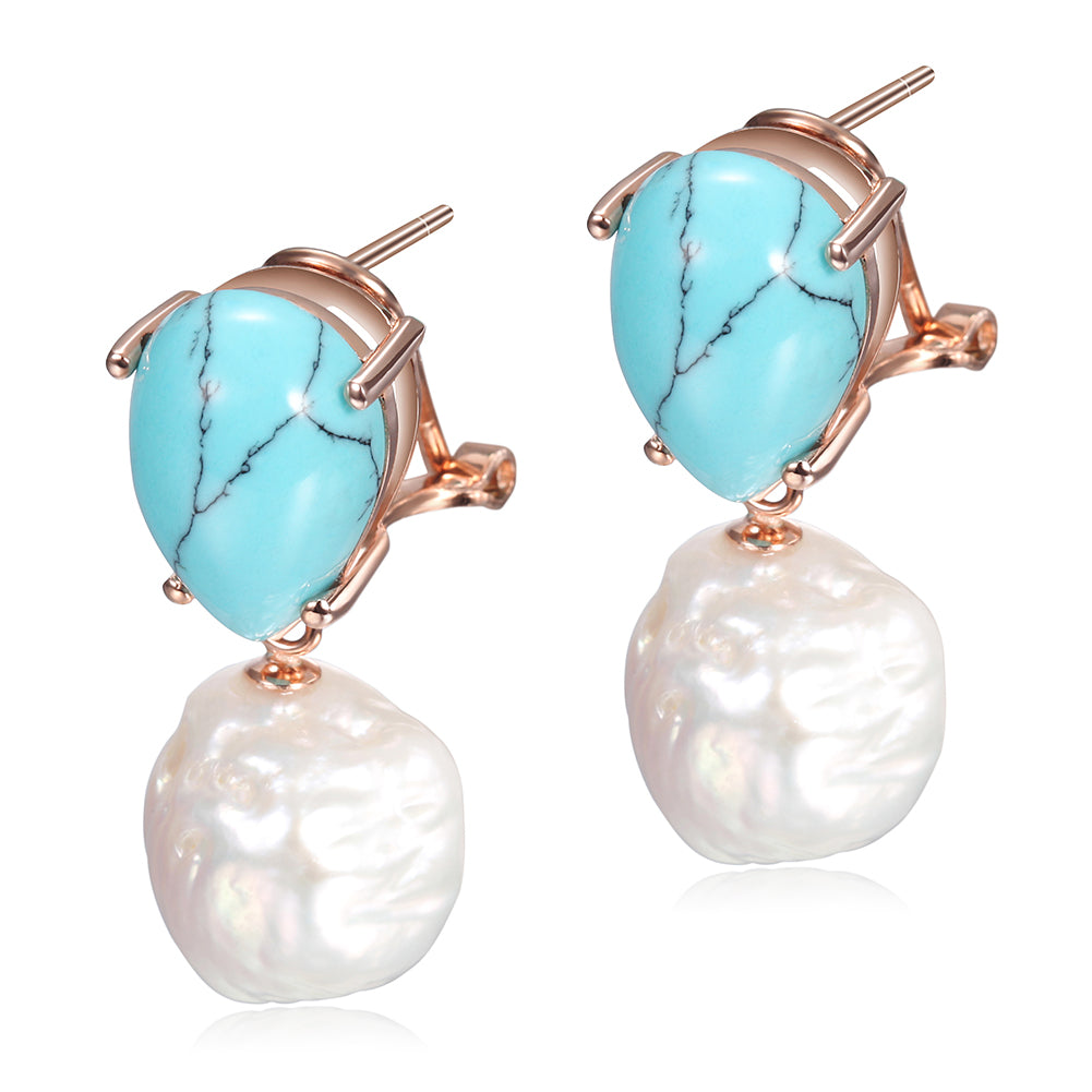 Blue stone earrings-SSE119BU