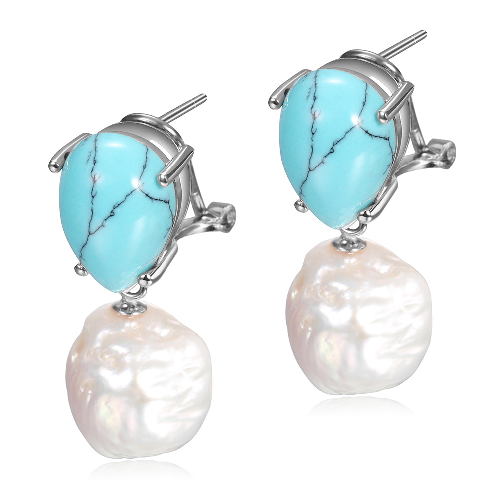 Blue stone earrings-SSE119BU