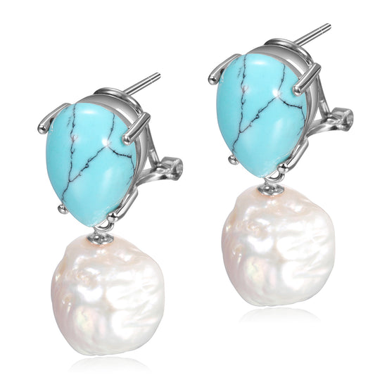 Blue stone earrings-SSE119BU