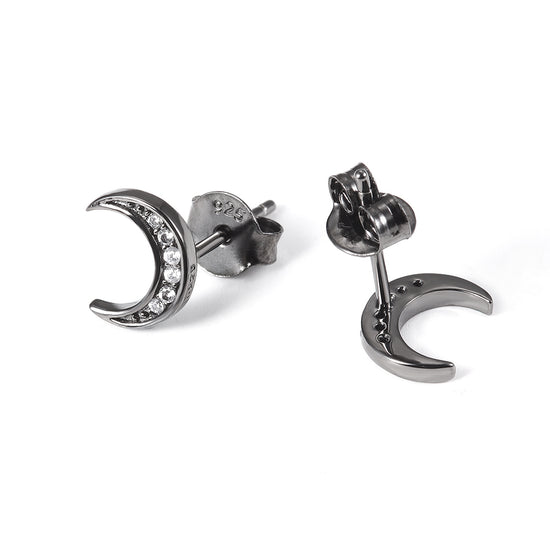 Moon studded diamond earrings-SSE125