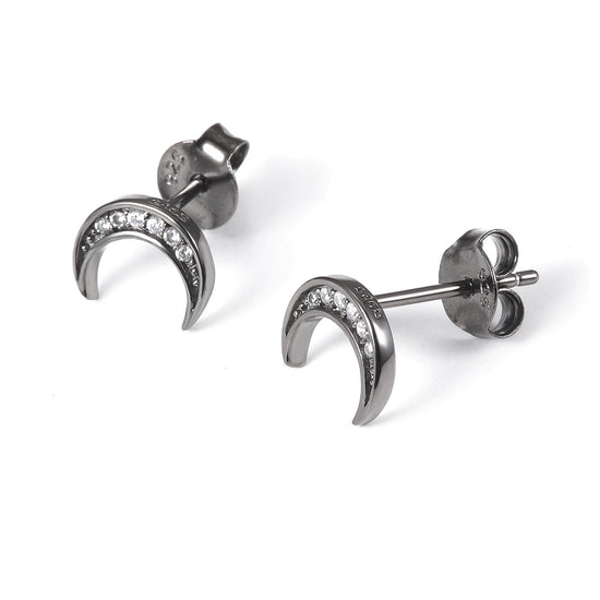 Moon studded diamond earrings-SSE125
