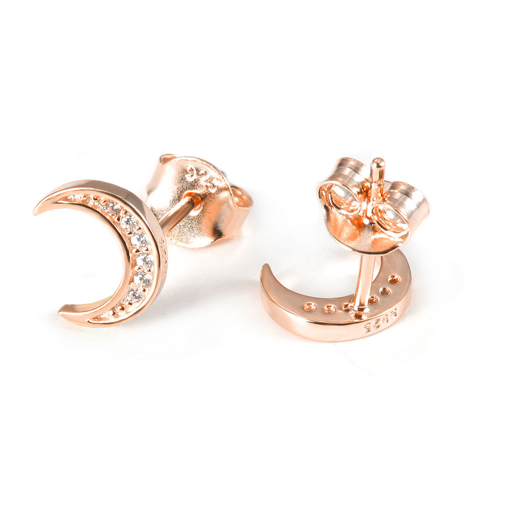 Moon studded diamond earrings-SSE125