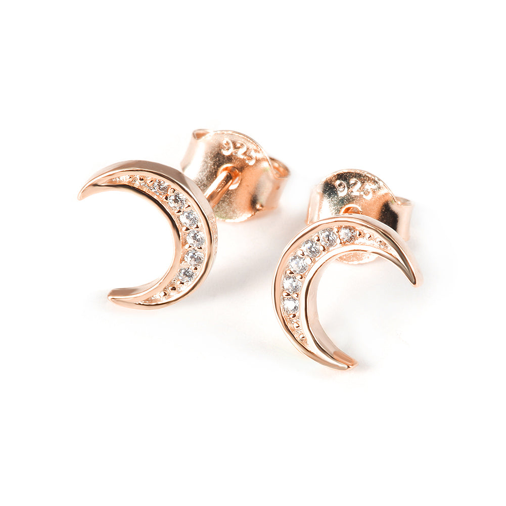 Moon studded diamond earrings-SSE125