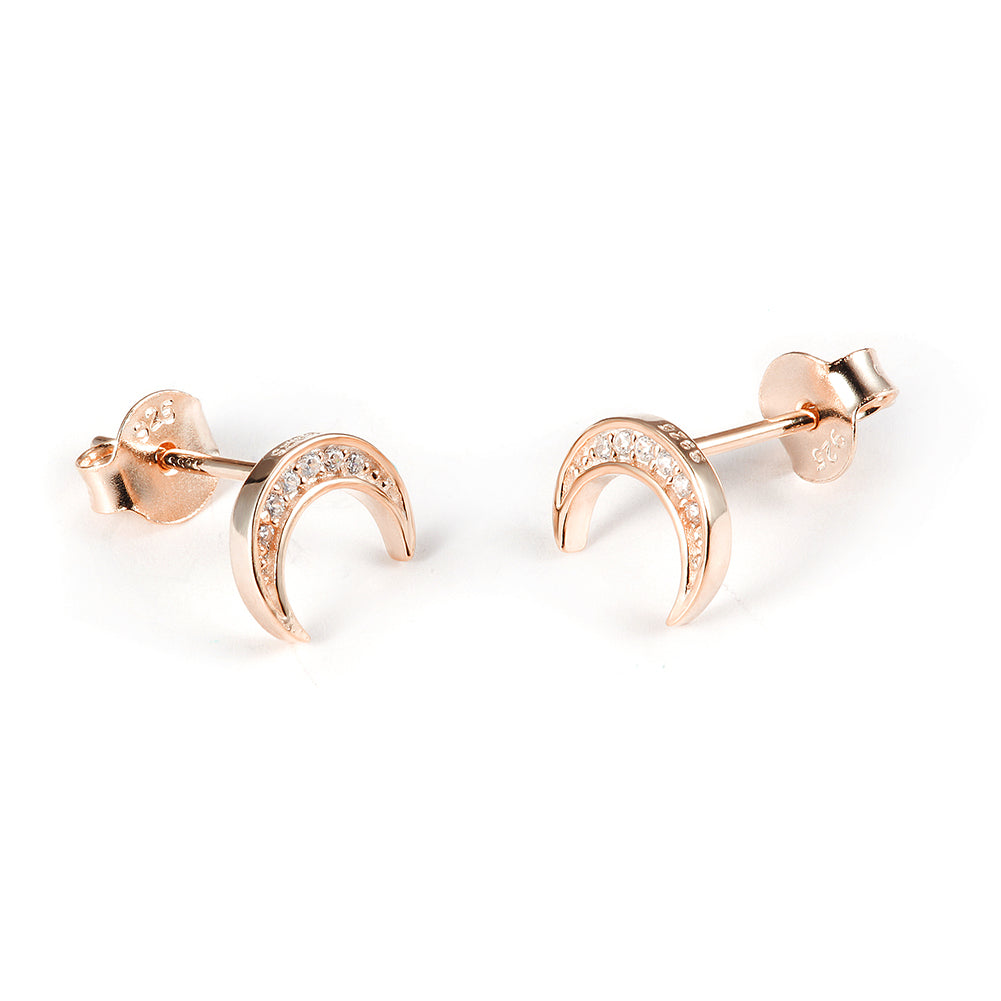 Moon studded diamond earrings-SSE125